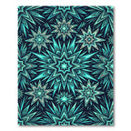 Radiant Teal Celestial Starry Medallion Rug