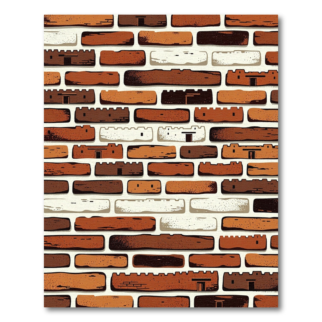 Earthy Brick Wall Texture Rug