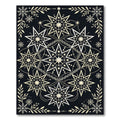 Golden Starburst Mandala Black Rug