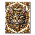 Ornate Golden Tabby Cat Portrait Rug