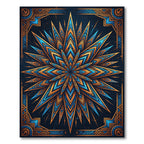 Celestial Blue and Gold Starburst Rug