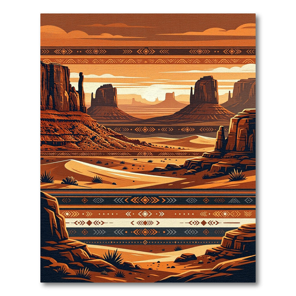 Sunset Desert Mesa Geometric Striped Area Rug