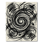Monochrome Abstract Ink Swirl Rug