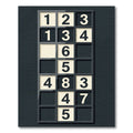 Contemporary Monochrome Grid Numerical Art Rug