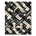 Monochrome Interwoven Black and Cream Ribbon Rug