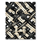 Monochrome Interwoven Black and Cream Ribbon Rug