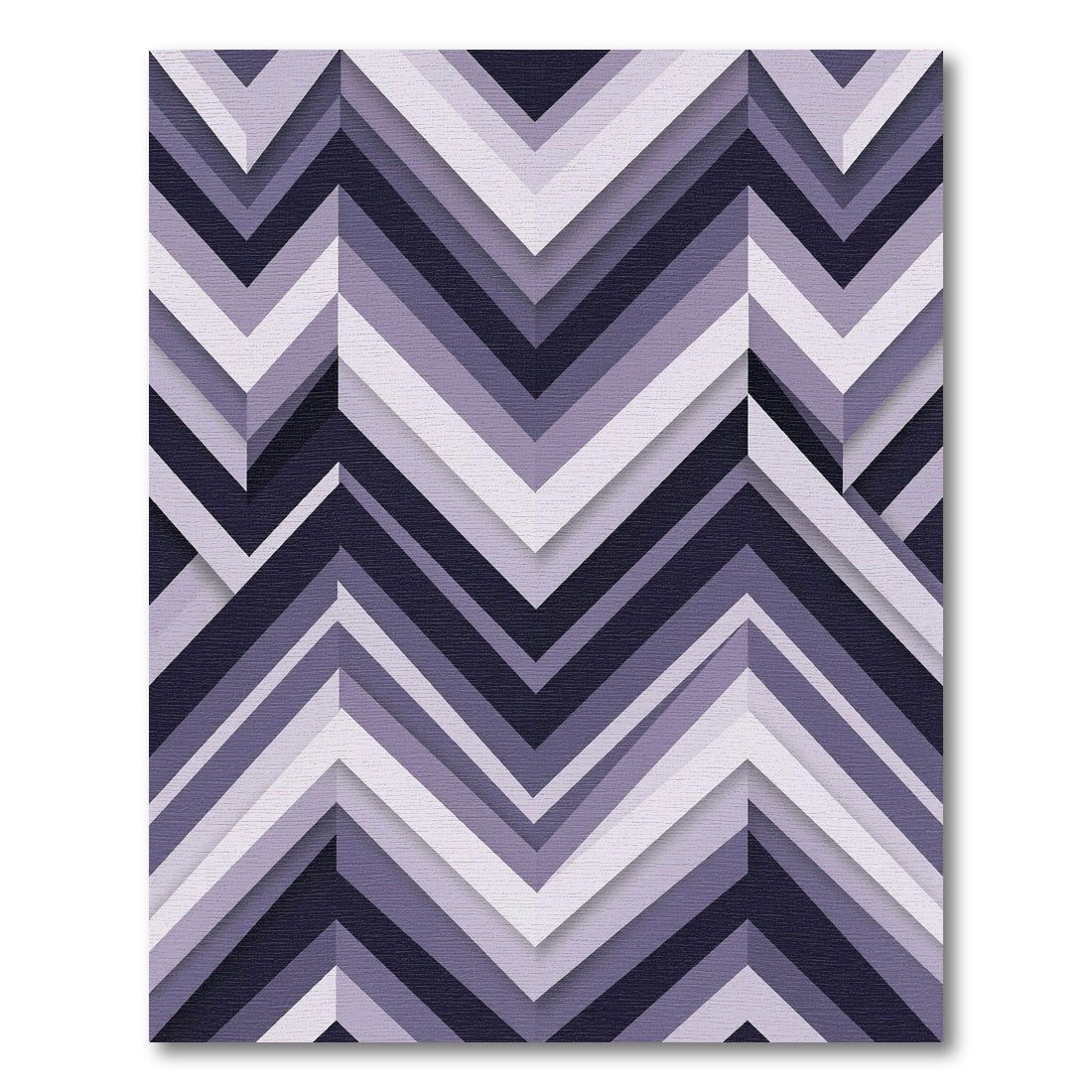 Modern Purple Geometric Chevron Art Rug