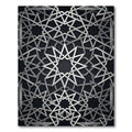 Silver Metallic Geometric Star Lattice Rug