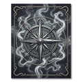 Silver Compass Rose Smoke Accents Rug