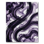 Deep Plum Ink Swirl Abstract Rug
