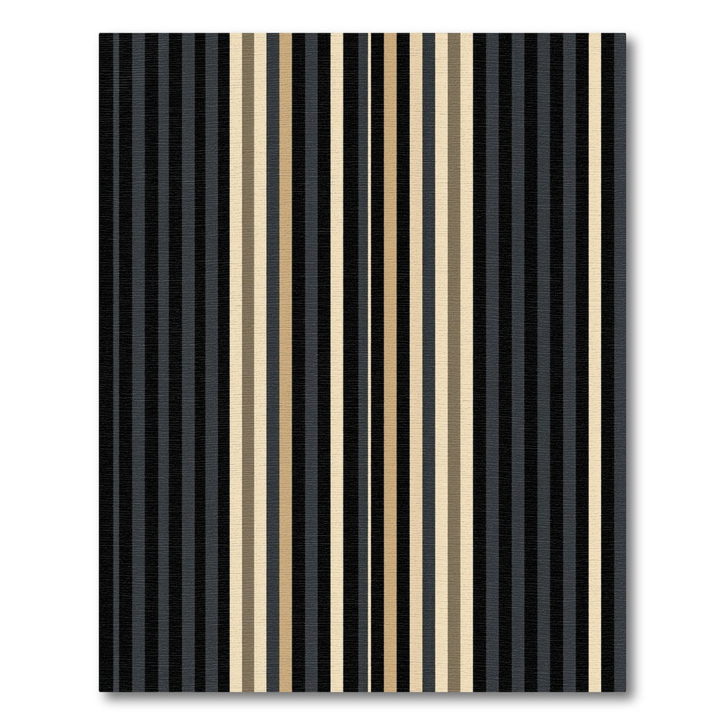 Modern Black Tan Vertical Stripe Rug