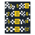 Yellow Checkered Racing Number Grid Rug