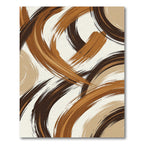 Abstract Earthy Brown Brushstroke Swirl Rug