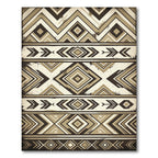 Earthy Tones Geometric Chevron Diamond Rug