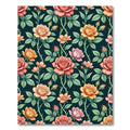 Vintage Vibrant Rose Garden Botanical Rug