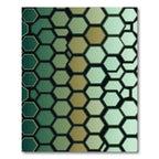 Sophisticated Emerald Gold Gradient Hexagonal Mosaic Rug