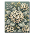 Ethereal Cream Hydrangea Botanical Art Rug