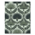 Jungle Green Palm Leaf Wreath Rug