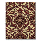 Regal Burgundy Floral Acanthus Scroll Rug