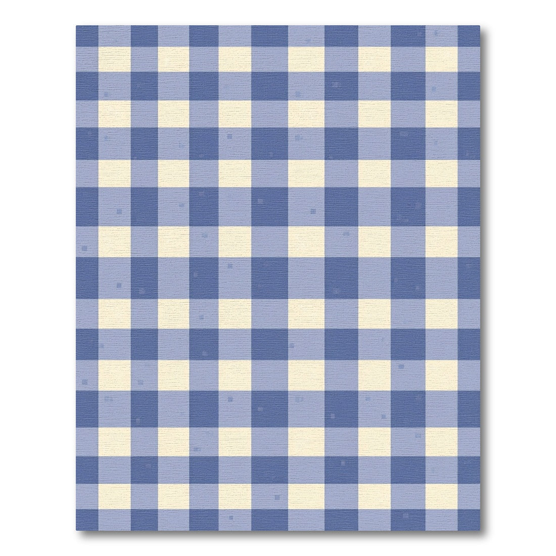 Blue Cream Gingham Checkered Rug