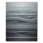 Silver Metallic Wavy Stripe Composition Rug