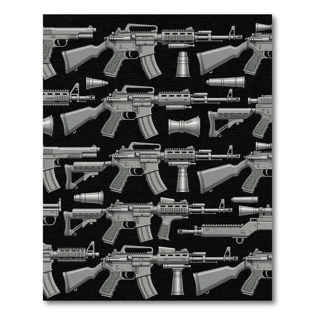 Tactical Military Gray Firearm Grid Rug