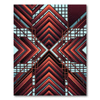 Modern Terracotta Geometric Chevron Art Rug