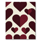 Modern Deep Red Geometric Heart Rug