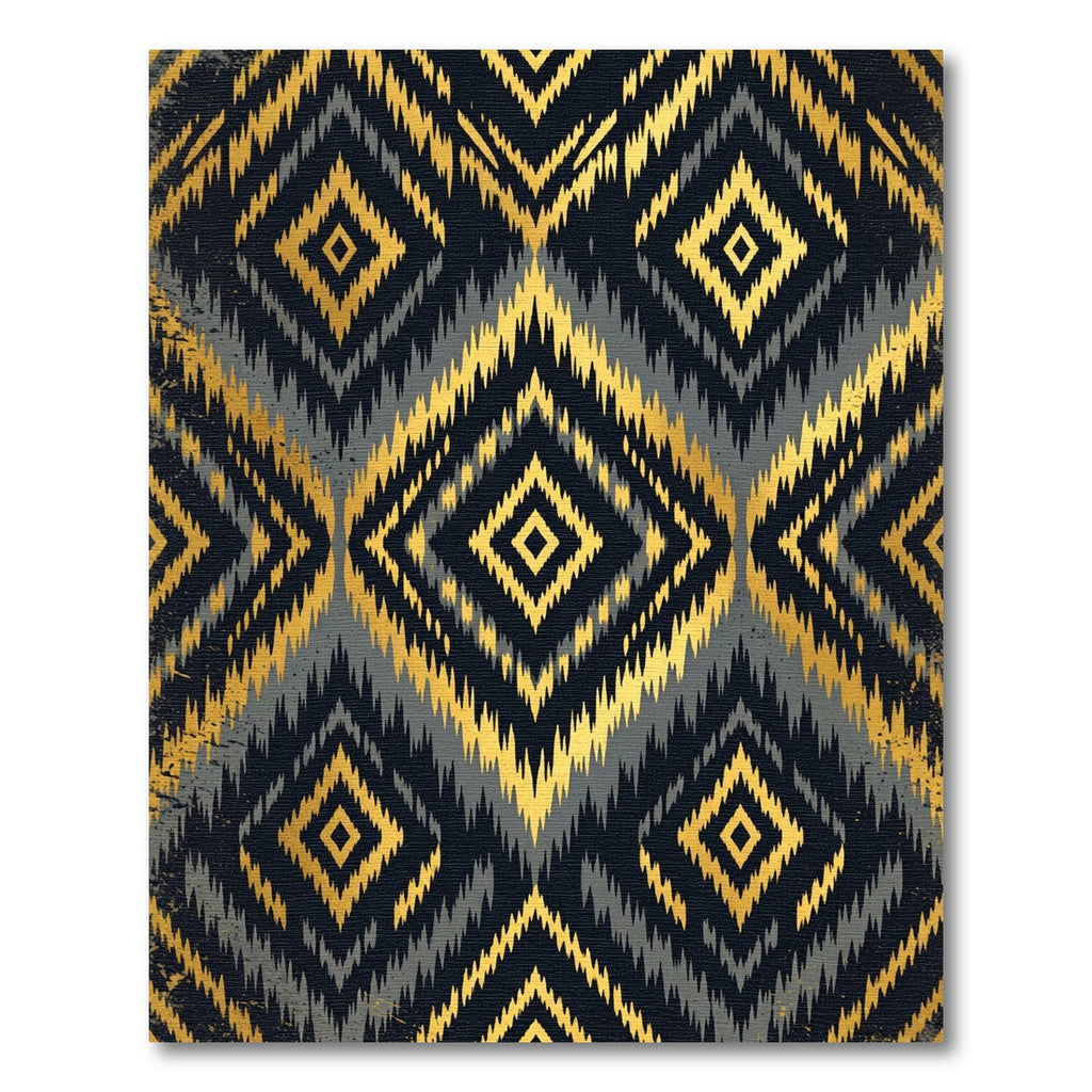 Luxurious Gold and Charcoal Geometric Diamond Rug