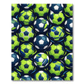 Energetic Neon Lime Soccer Ball Graphic Rug