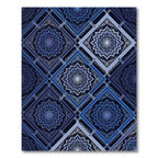 Midnight Blue Diamond Mandala Tile Rug