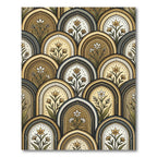 Earthy Tones Arch Floral Arrangement Rug