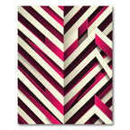 Modern Crimson Chevron Geometric Rug
