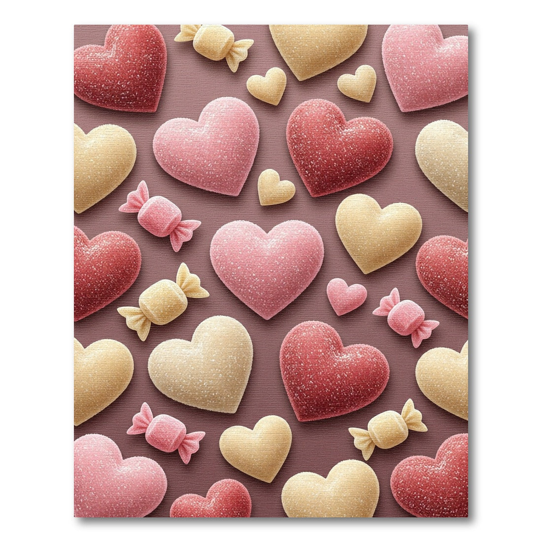 Sweet Heart And Candy Sugar Motif Rug