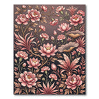 Elegant Pink Floral Lotus Garden Rug