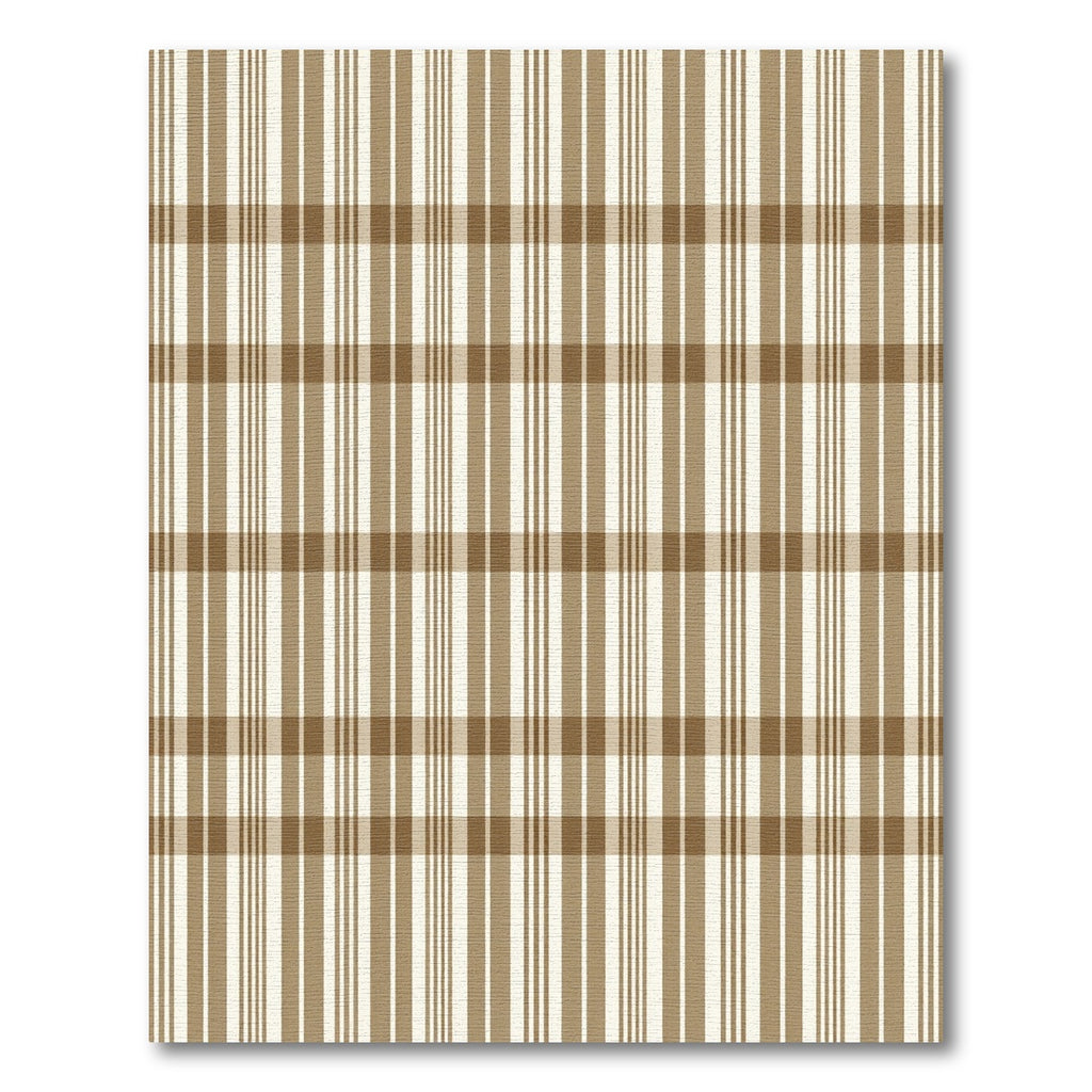 Classic Taupe and Cream Grid Plaid Rug