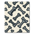 Playful Gray Bone Scatter Rug