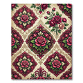 Damask Crimson Rose Floral Medallion Rug