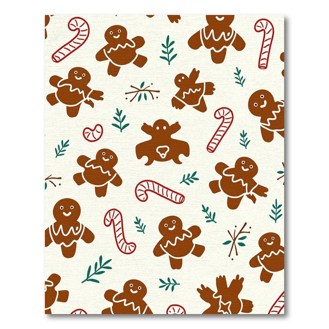 Whimsical Gingerbread Candy Cane Foliage Rug