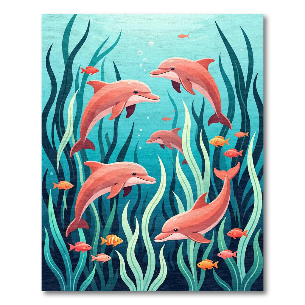 Coral Dolphin Underwater Sea Life Art Rug