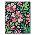 Vibrant Pink Floral Tropical Leaves Rug