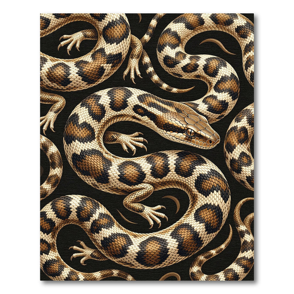 Golden Serpents Entwined Earthy Scales Rug