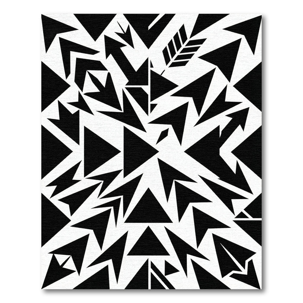Black Geometric Arrow Composition Rug