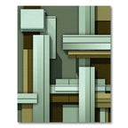 Modern Geometric Stacked Block Rug