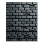 Modern Slate Geometric Rectangular Grid Rug