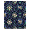 Deep Blue Golden Chrysanthemum Hexagon Rug