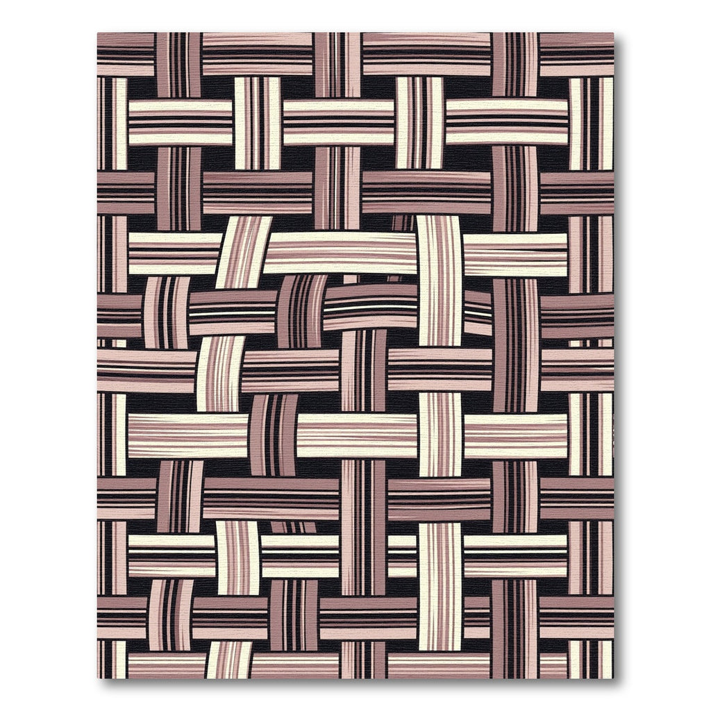 Woven Mauve Cream Stripe Composition Rug