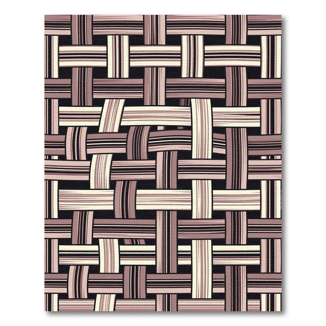 Woven Mauve Cream Stripe Composition Rug