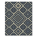 Geometric Indigo Cream Concentric Diamond Rug