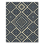 Geometric Indigo Cream Concentric Diamond Rug